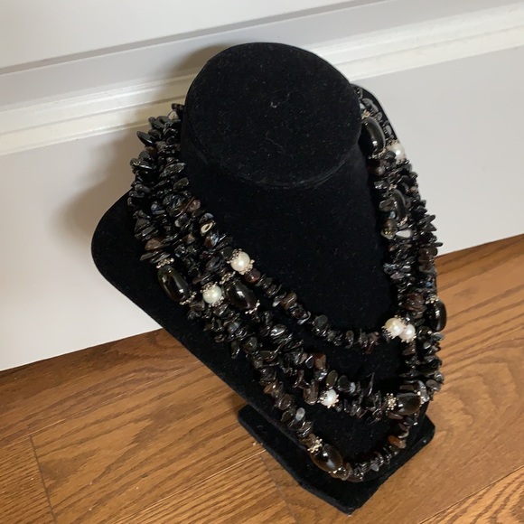 4 strand with large onyx and pearl - Picture 2 of 3